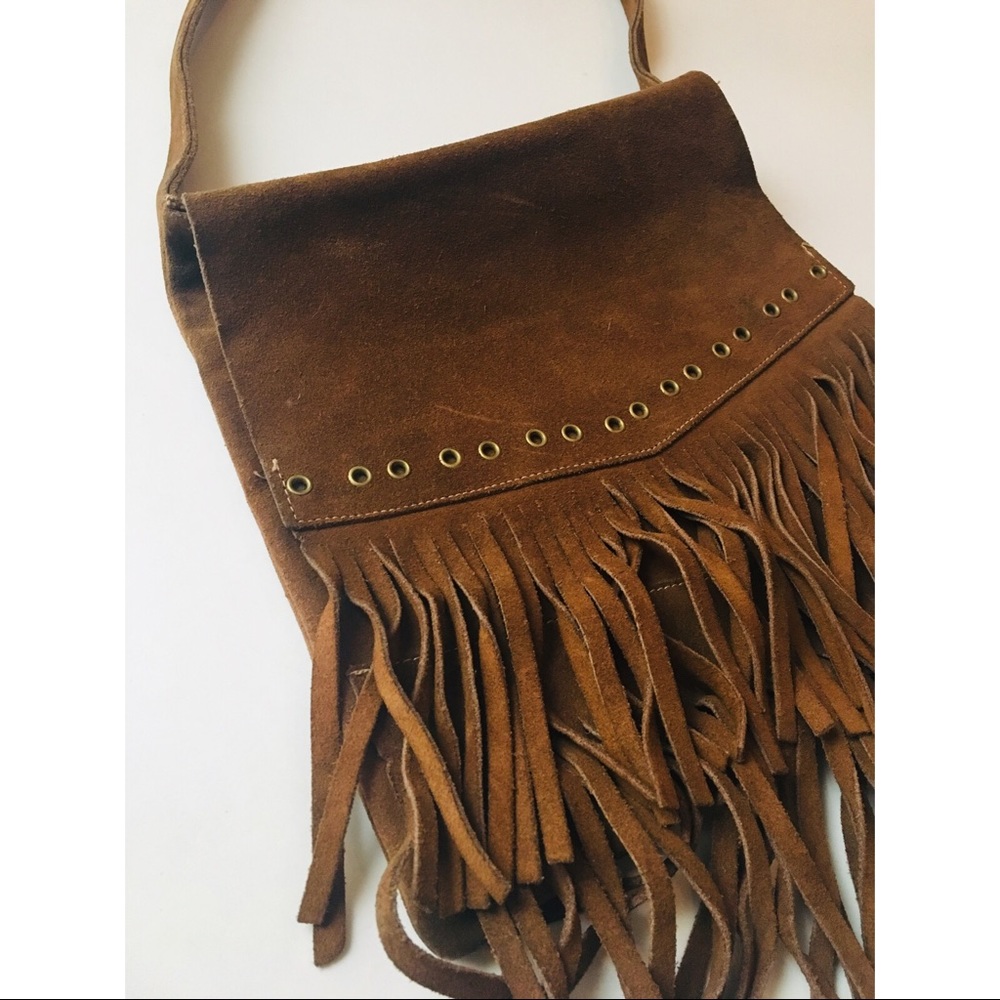 Vintage Leather Fringe Bag